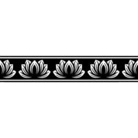 Elegant Lotus Border, Monochrome Floral Pattern vector