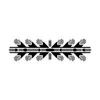 Geometric Aztec Pattern Border In Black On White Background vector