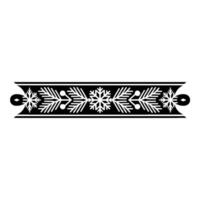 Monochrome Winter Border Snowflakes And Pine Needles vector
