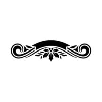 Elegant Black And White Scroll Ornament With Holly vector