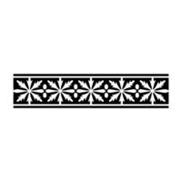 Decorative Floral Border Element In Black And White vector