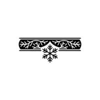 Minimalist Snowflake Branching Pattern Element vector