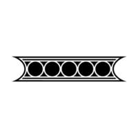 Geometric Border With Circles, Black White, Modern Style vector
