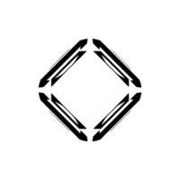 Abstract Geometric Emblem With Arrows, Directional And Modern vector