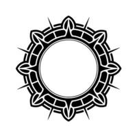 Intricate Black And White Decorative Circle Element vector