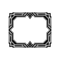 Art Deco Frame, Geometric Border In Black Silver, Elegant vector