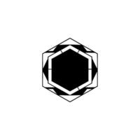 Geometric Black Hexagon On White Background vector