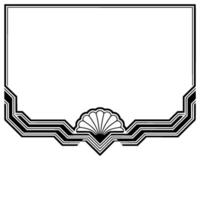 Art Deco Frame And Fan Motif, Black And White vector