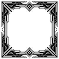 Art Deco Frame Geometric Black White Border - Blank space vector