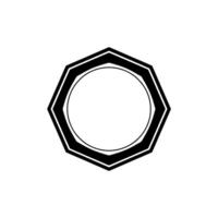 Geometric Black Octagon And Circle On White Background vector
