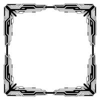 Futuristic Tech Frame Black White Border For Digital vector