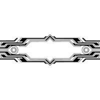 Geometric Futuristic Banner Element, Black White vector