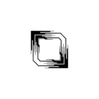 Abstract Geometric Frame With Tech Aesthetic On Gradient Background vector