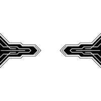 Abstract Tech Symmetrical Arrows Lines On White Background vector
