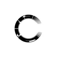 Black Glossy Circle On White Background vector
