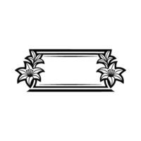 Elegant Lily Frame Black And White For Branding vector