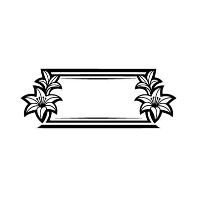 Elegant Lily Frame Black And White For Branding