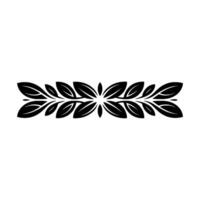 Elegant Leafy Border In Black And White Floral Element vector