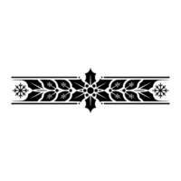 Festive Black And White Border Ornament With Holly Snowflakes vector