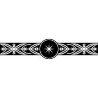 Elegant Black And White Border With Compass Star Minimalist Ornament vector
