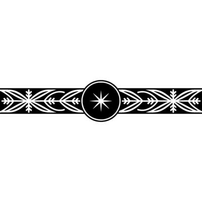 Elegant Black And White Border With Compass Star Minimalist Ornament