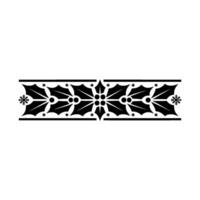 Elegant Black Holly Snowflake Border Element On Gradient Background vector