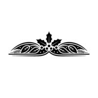 Elegant Christmas Holly Border On White Background vector