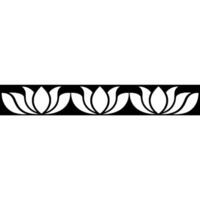 Geometric Lotus Border, Black And White, Elegant vector