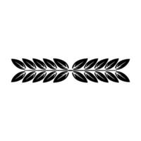 Black Leaf Laurel Wreath On White Minimalist Elegance vector