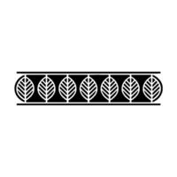 Minimalist Leaf Border Elegant Black White Pattern On Gray vector