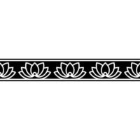 Minimalist Lotus Border Elegant Black White Motif vector
