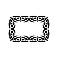 Elegant Black Celtic Border On White Background vector