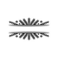 Minimalist Christmas Frame With Pine And Snowflakes vector