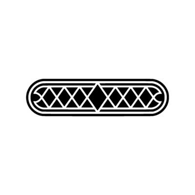Minimalist Black Diamond Pattern On Light Gray, Decorative Element