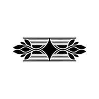 Geometric Leafy Emblem In Black White On Neutral Background vector