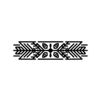 Minimalist Botanical Ornament, Black Line Art On White Background vector
