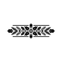 Elegant Black And White Christmas Holly Border, Festive Element vector