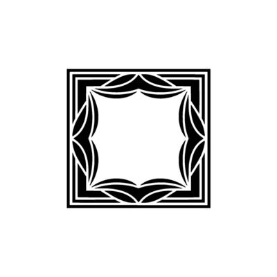 Geometric Art Deco Frame Minimalist On White