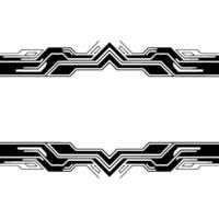 Futuristic Tech Frame Black Silver Geometric On White vector