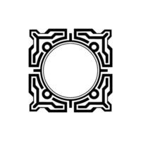 Geometric Tech Frame Minimalist Black White vector