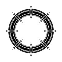 Abstract Black White Circle Ornament, Minimalist vector