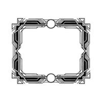 Art Deco Frame With Spheres, Black White Geometric vector