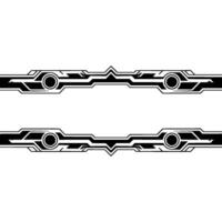 Abstract Geometric Tech Borders Black White Futuristic vector