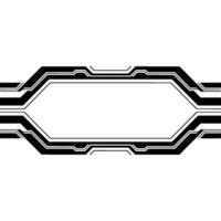 Futuristic Tech Frame Minimalist Black White - Technology vector