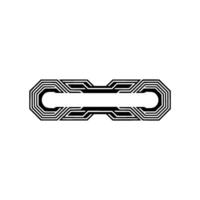 Abstract Geometric Tech Shape On White Futuristic Element vector