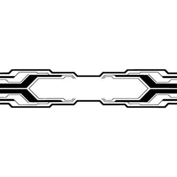 Futuristic Tech Frame Element Black Lines On White Background vector