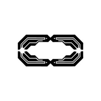 Geometric Tech Circuit With Lens Flare On White Background vector