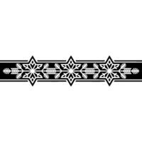 Ornate Black White Snowflake Border vector
