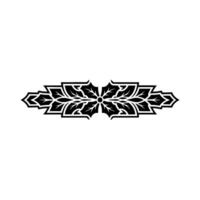 Ornamental Black Leaf On White Background vector
