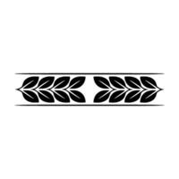Minimalist Leaf Border Element, Monochrome, Decorative vector